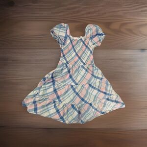 Gymboree "Spring Celebrations" Easter Ruffle Sleeve Smocked  Plaid Dress, Size 7